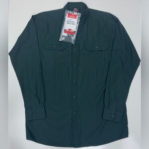 Men's  XL-Long Green TruSpec Long-Sleeve Lightweight  RipStop Tactical Shirt
